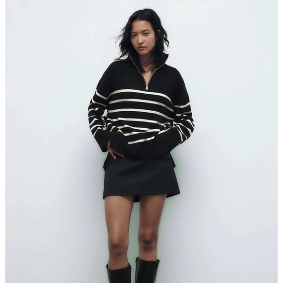 [ZARA] ZIP STRIPPED SWEATER - size S - Picture 5 of 5